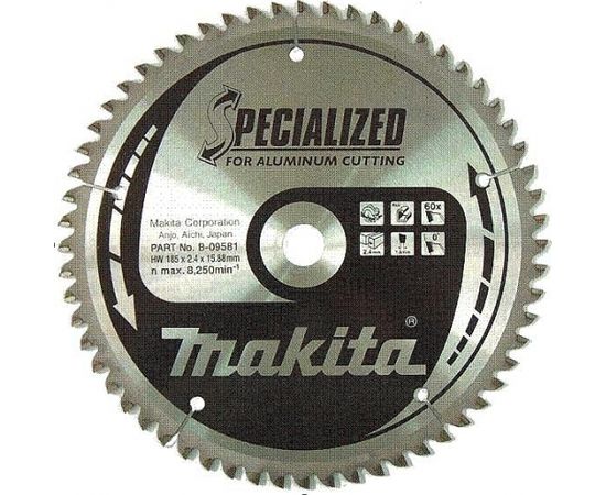 Griešanas disks alumīnijam Makita SPECIALIZED; 180x2,4x30,0 mm; Z60; 0°