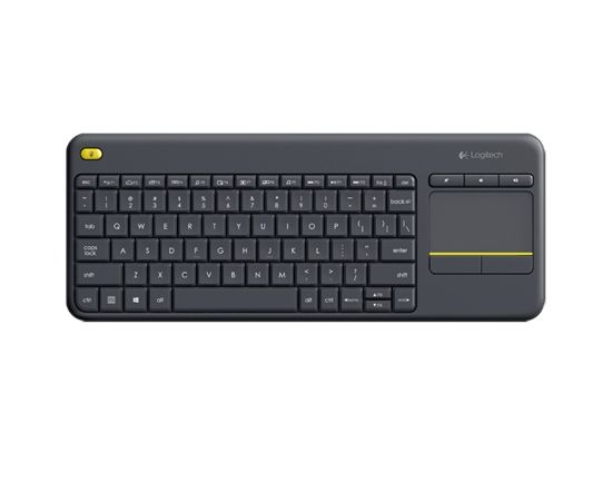 Logitech K400 Plus Wireless Touch Keyboard, USB port, Black