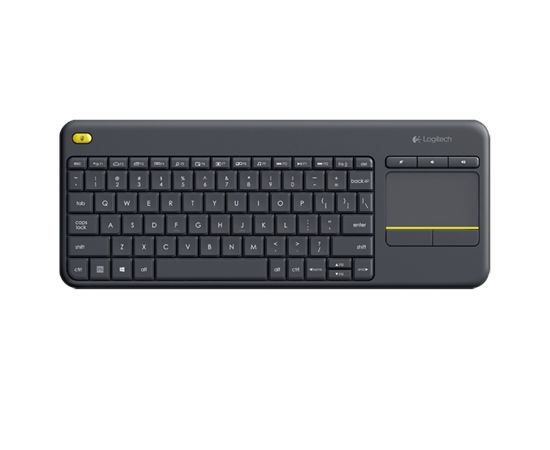 Logitech K400 Plus Wireless Touch Keyboard, Wireless, Keyboard layout QWERTY, USB port, Black, Dutch, 380 g