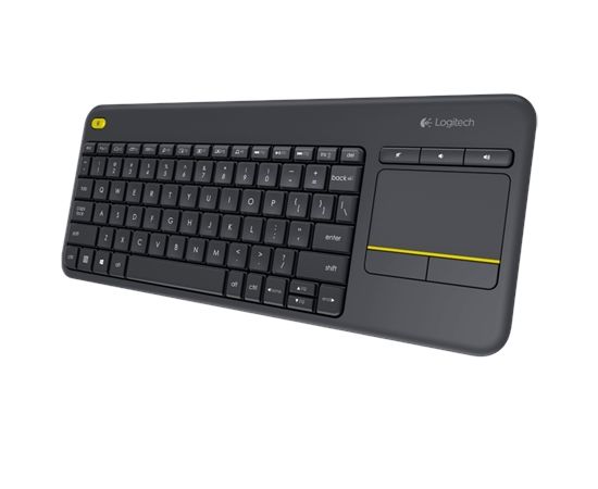 Logitech K400 Plus Wireless Touch Keyboard, USB port, Black