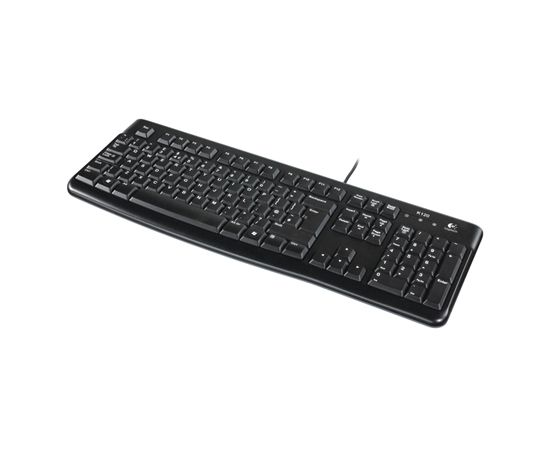 Logitech K120 Multimedia, Keyboard layout EN/RU, USB Port, 1.5 m, Black, Russian, Numeric keypad, 550 g