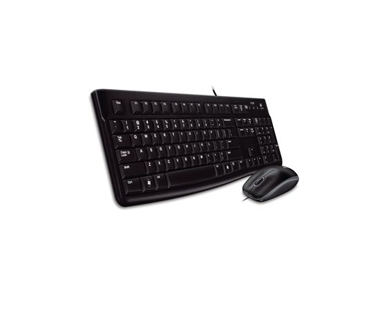 Logitech MK120 Keyboard and Mouse, Keyboard layout Russian, Black, Mouse included, Russian, USB Port