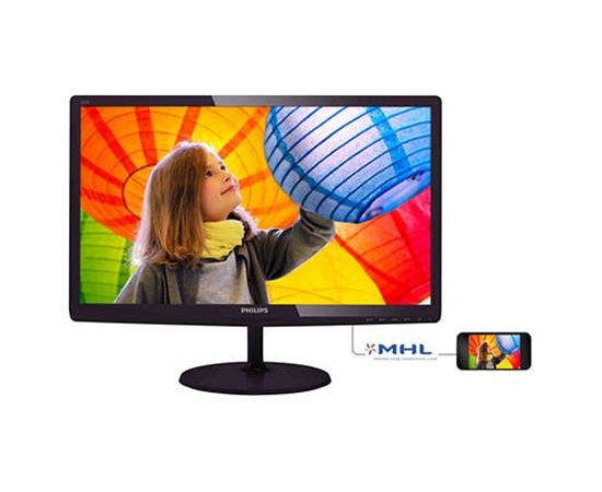 Philips LED-backlit LCD monitor 23.6 ", Full HD, 1920x1080 pixels, 16:9, LED, IPS-ADS, 5 ms, 250 cd/m², Black, Cherry