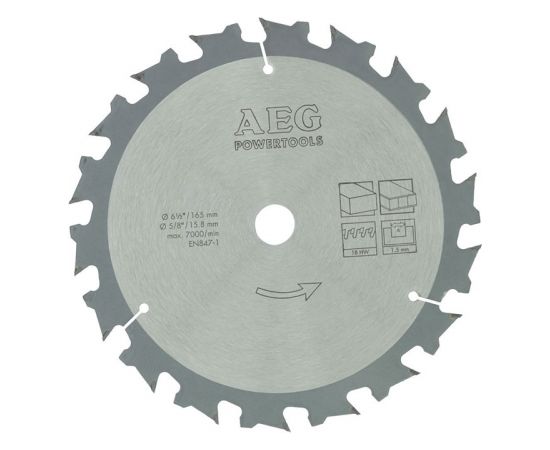 Griešanas disks kokam AEG 4932430366; 165x1,5x15,8 mm; Z18