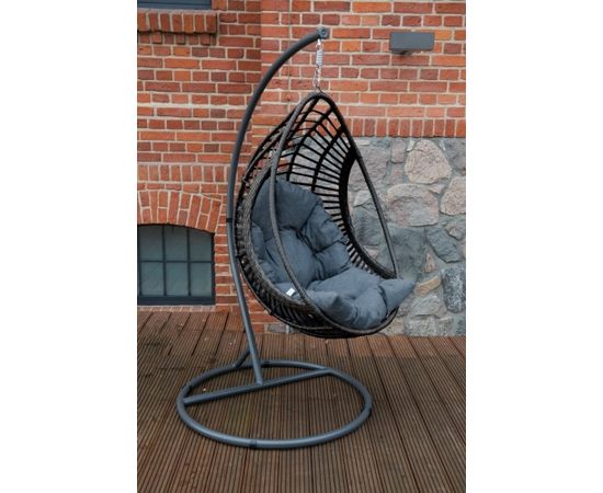 Bello Giardino BELLISSIMO kokons izgatavots no pelēkas sintētiskas rotangpalmas Подвесные кресла-качалки