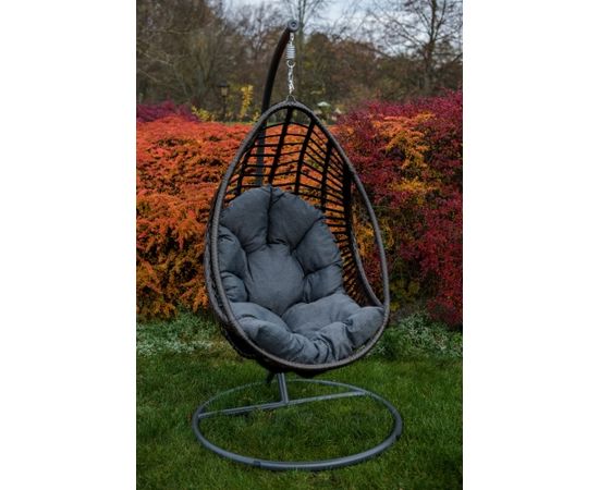 Bello Giardino BELLISSIMO kokons izgatavots no pelēkas sintētiskas rotangpalmas Подвесные кресла-качалки
