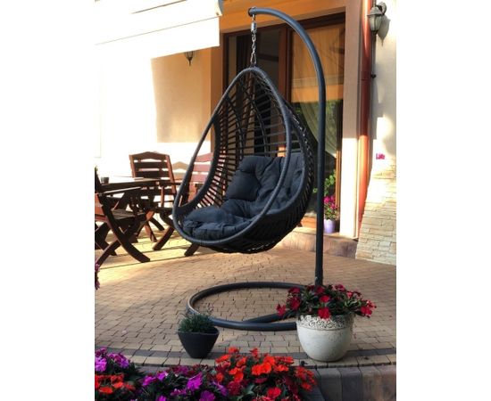 Bello Giardino BELLISSIMO kokons izgatavots no pelēkas sintētiskas rotangpalmas Подвесные кресла-качалки