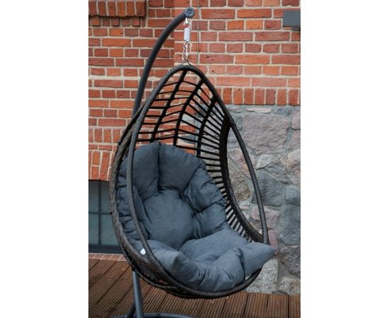 Bello Giardino BELLISSIMO kokons izgatavots no pelēkas sintētiskas rotangpalmas Подвесные кресла-качалки