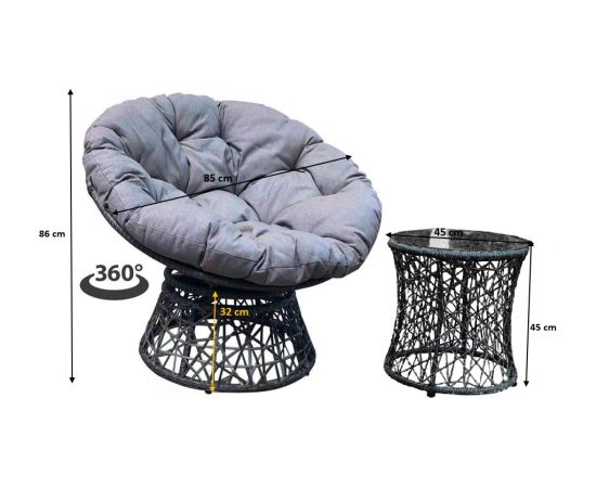 Bello Giardino TWIST dārza krēsls no rotangpalmas Dārza krēsli