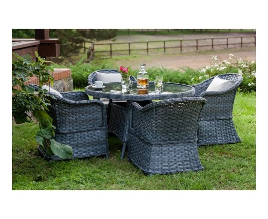 Bello Giardino Dārzu mēbeļu komplekts MODERNO pelēka krāsa ar apaļu galdu Dārza mēbeļu komplekti