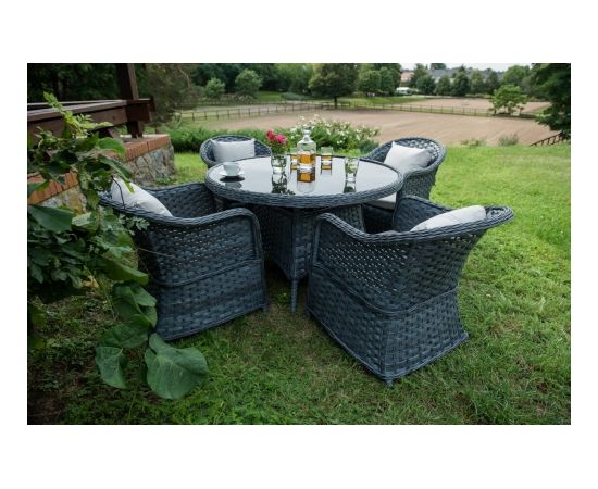 Bello Giardino Dārzu mēbeļu komplekts MODERNO pelēka krāsa ar apaļu galdu Dārza mēbeļu komplekti
