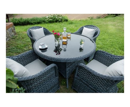 Bello Giardino Dārzu mēbeļu komplekts MODERNO pelēka krāsa ar apaļu galdu Dārza mēbeļu komplekti