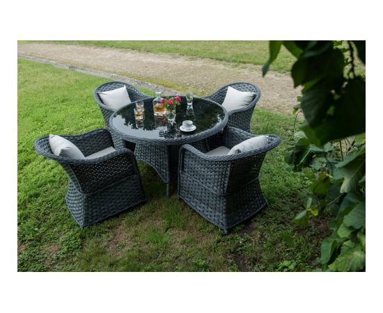 Bello Giardino Dārzu mēbeļu komplekts MODERNO pelēka krāsa ar apaļu galdu Dārza mēbeļu komplekti
