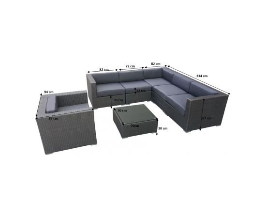 Bello Giardino Dārza komplekts no polirotangpalmas ALTRO Dārza mēbeļu komplekti