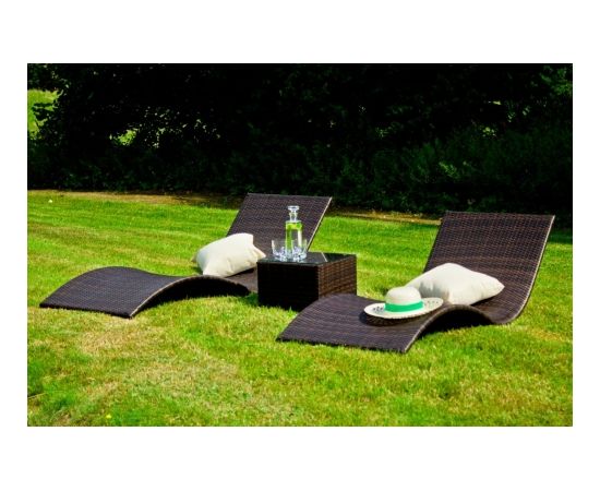 Bello Giardino Dārza sauļošanās komplekts no sintētiskās rotangpalmas Guļamkrēsli un sauļošanās krēsli