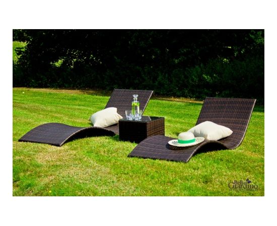Bello Giardino Dārza sauļošanās komplekts no sintētiskās rotangpalmas Guļamkrēsli un sauļošanās krēsli