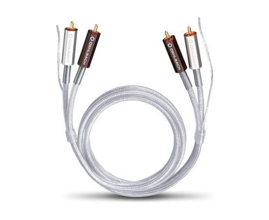 OEHLBACH Art. No. 2601 SILVER EXPRESS PLUS LF PHONO AUDIO CINCH CABLE WITH ADDITIONAL GROUND 1m Art. No. 2601