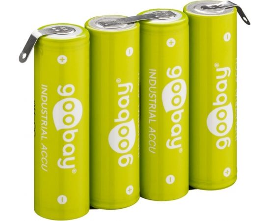 Goobay 4x AA (Mignon) - 2100 mAh, green - Solder tail (Z), Nickel-metal hydride battery (NiMH), 4.8 V