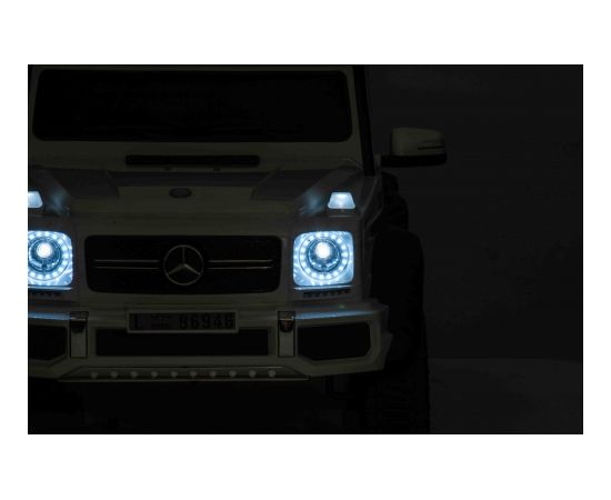 Vienvietīgs elektromobilis Mercedes G63 6x6 AMG, balts