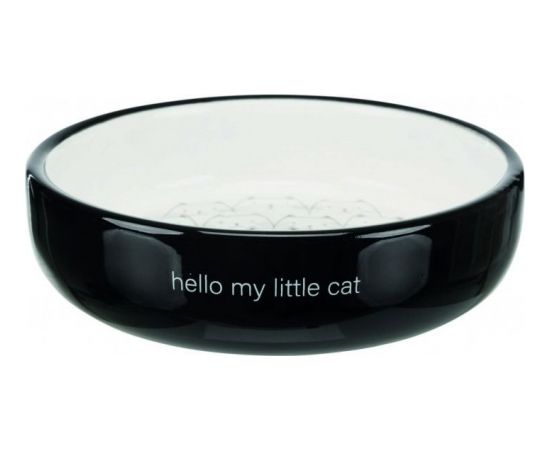 Trixie Miska dla kotów ras krótkopyskich, ceramiczna, 0.3 l/o 15 cm, czarny/biały