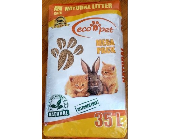 Gaja Eco-Pet Drewniany Żwirek dla kota i ściółka dla małych zwierząt 35L