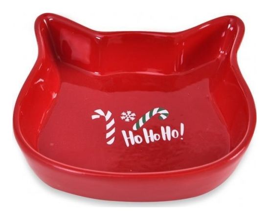 Trixie Miska ceramiczna dla kota, Ho Ho Ho!, czerwona, 13,6x13,6x3cm