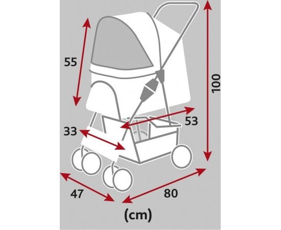 Trixie Wózek transporter psa kota do 15 kg, 4 koła, szary