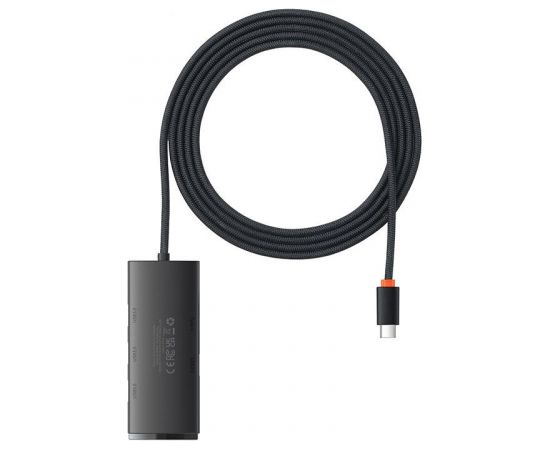 Baseus Lite Series Hub 4in1 USB-C to 4x USB 3.0 + USB-C, 2m (Black)