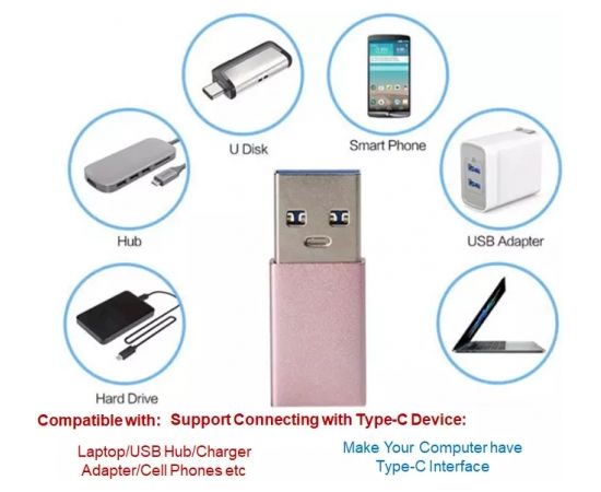 Fusion ADP Universāls OTG Adapteris USB 3.0 uz USB-C 3.1 melns