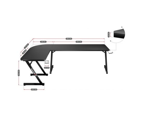 Huzaro Hero 7.0 computer desk Black