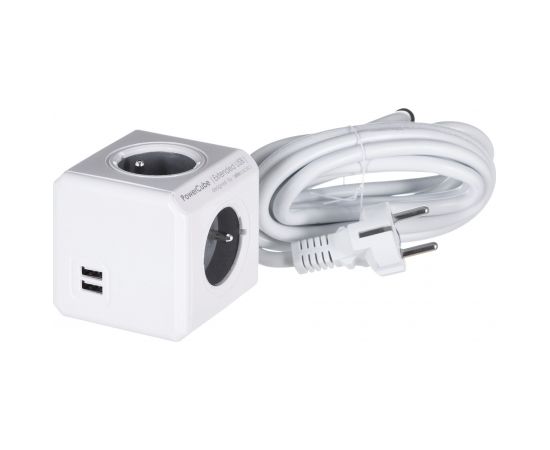 Allocacoc PowerCube Extended USB E(FR), 3m power extension 4 AC outlet(s)