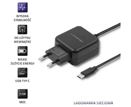 Qoltec 50197 Charger 12W | 5V | 2.4 | USB type C | Black