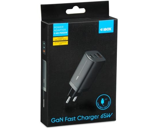 iBOX C-65 Black, GaN 65W universal charger