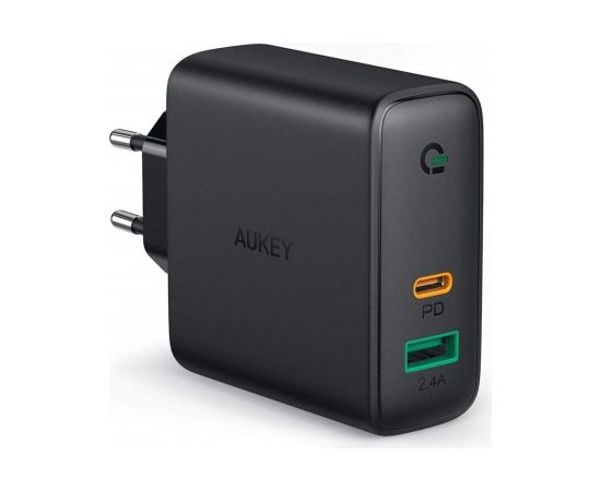 AUKEY PA-D3 mobile device charger Black 1xUSB C | 1xUSB A Power Delivery 3.0 60W 5.4A Dynamic Detect