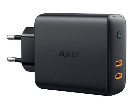 AUKEY PA-D5 GaN mobile device charger Black 2xUSB C Power Delivery 3.0 63W 6A Dynamic Detect