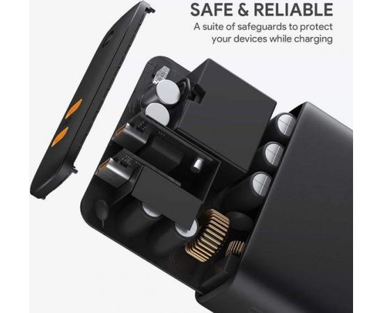 AUKEY PA-D5 GaN mobile device charger Black 2xUSB C Power Delivery 3.0 63W 6A Dynamic Detect