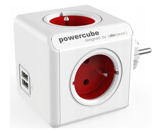 Allocacoc PowerCube Original USB Type E power extension 4 AC outlet(s) Indoor Red