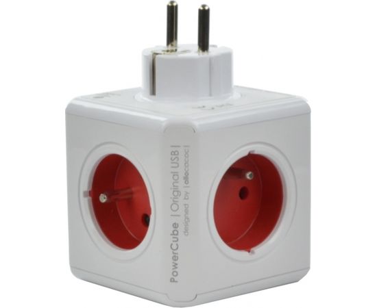 Allocacoc PowerCube Original USB Type E power extension 4 AC outlet(s) Indoor Red