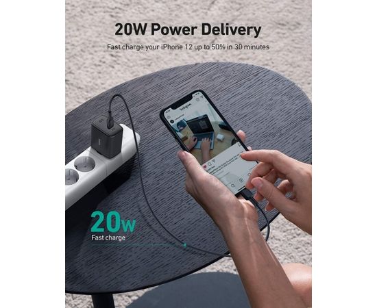 AUKEY PA-F1S Swift mobile device charger Black 1xUSB C Power Delivery 3.0 20W 3A