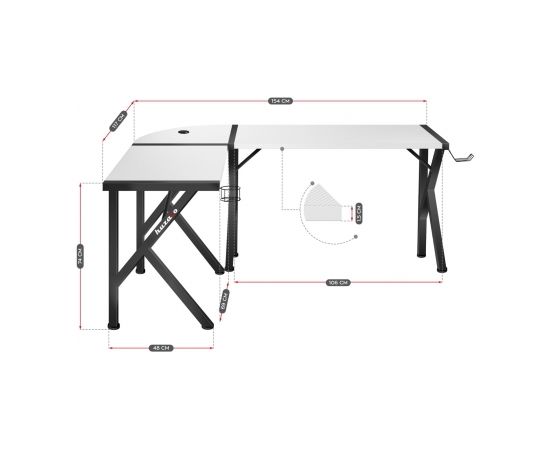 Gaming desk Huzaro Hero 6.3 White