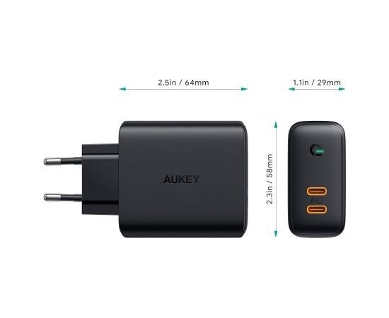 AUKEY PA-D2 mobile device charger 36W Black Indoor