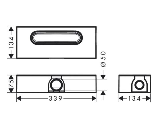 Hansgrohe dušas traps uBox Universal, DN50, horizontāls