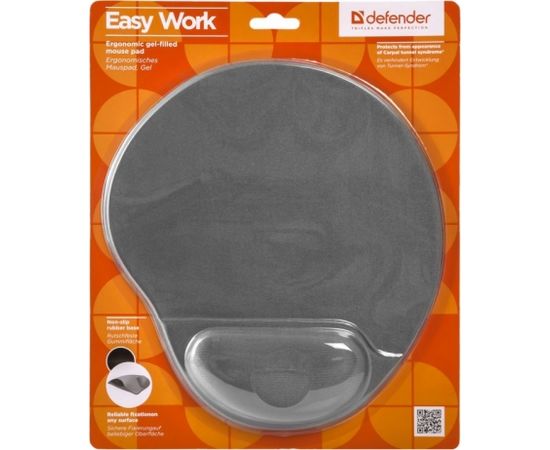 Mouse pad DEFENDER EASY WORK gel grey 260x225x5mm