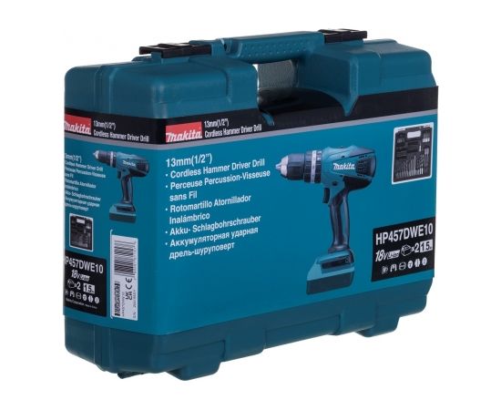 Makita HP457DWE10 drill 1.7 kg Black, Blue