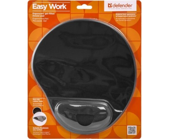 Mousepad DEFENDER EASY WORK gel black 260x225x5mm