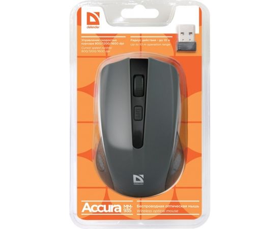 Defender MM-935 mouse Ambidextrous RF Wireless Optical 1600 DPI