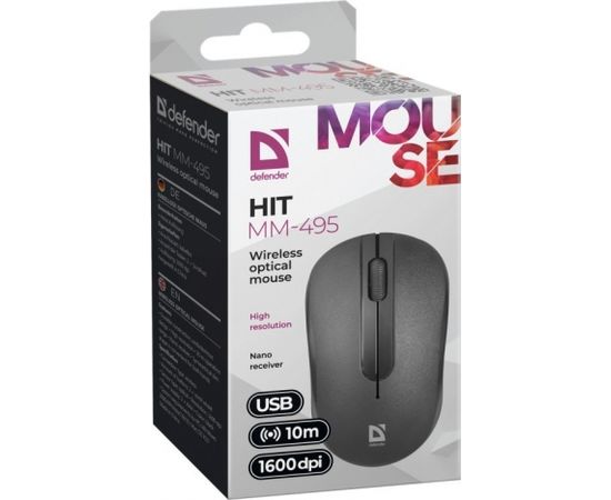 MOUSE DEFENDER HIT MM-495 RF OPTIC BLACK 1600dpi 3P