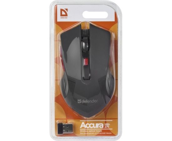 MOUSE DEFENDER ACCURA MM-275 RF BLACK & RED OPTICAL 1600DPI 6P