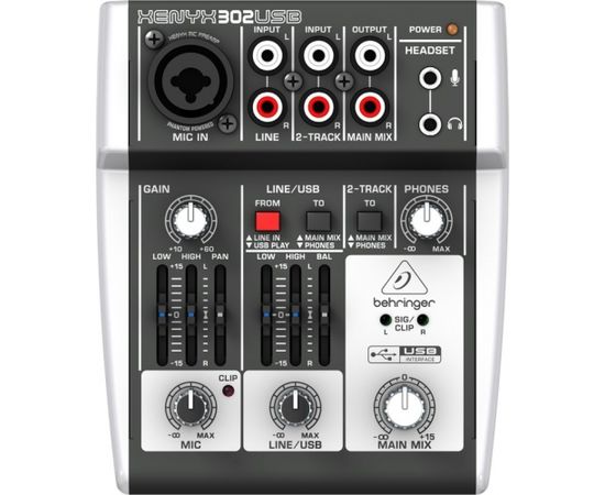 Behringer X302USB audio mixer 5 channels