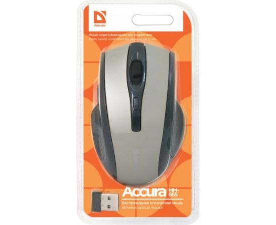 MOUSE DEFENDER ACCURA MM-665 RF GRAY 1600dpi 6P